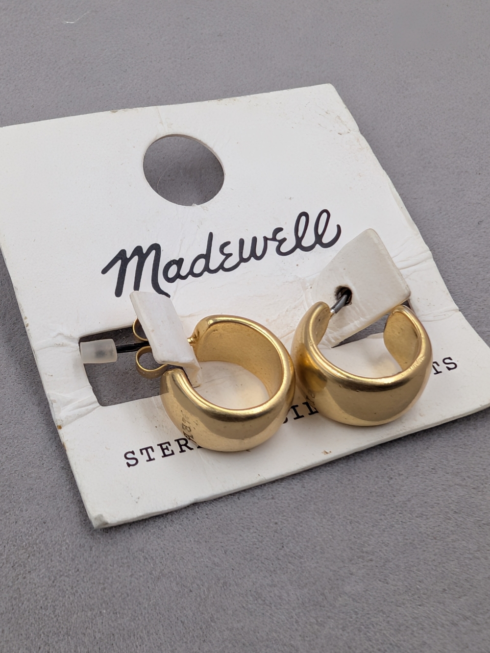 Madewell Chunky Gold Tone Mini Hoop Earrings Sterling Posts | M163